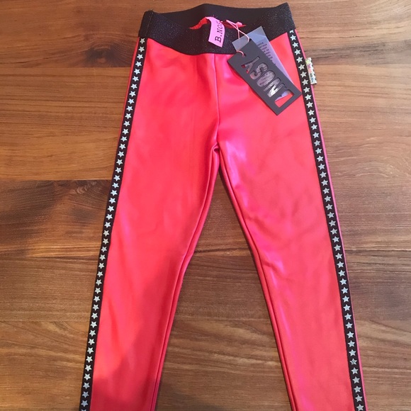 B. Nosy red faux leather girls leggings 5T - Picture 1 of 6